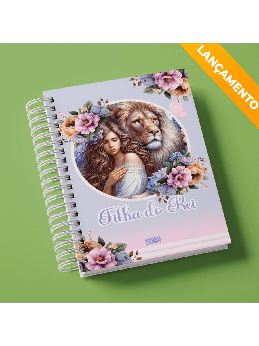 2026 Lion Christian Gospel Agenda Yeshua Colorful Black Flowers Pink Lion Of Judah God Faith Male Female Stylish 2 Days Per Page A5 216 Pages - 獅子座 8 議程 - 查看 1