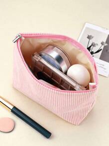 1pc Small Pouch Storage Bag Purse Organizer Small Makeup Bag New Simple, Fashionable And Fresh Corduroy Cosmetic Bag, Recommended Back-To-School Essentials Portable Makeup Bag, Multi-Functional Pencil Case, Cosmetic Brush Holder For Student Dormitory And Travel Home Use