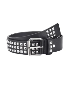 1 Stück Herren Niet Gothic Stil Schnallen PU Leder Gürtel Herbst, Herbst-Winter Accessoires, geeignet für Teenager, Jugendliche, Herren, Lässig, Outdoor, Sport, Urlaub, Abschlussgeschenke, Geburtstag, Alltagskleidung