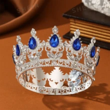 1 件优雅花卉新娘皇冠头饰 - 手工制作的花环，适合生日派对氛围、表演头带配件、浪漫森系发饰