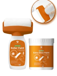 500g Orange Wall Roller Brush Water-Based Latex Paint, White Color, Suitable For Home Wall Repair, Cracking, Dirt Cleaning, Interior Wall Coating - Multicolor - View 1