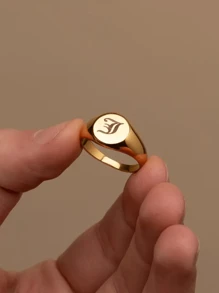 Custom Personalized Old English Initial Ring , Gothic Signet Ring , Custom Gothic Old English Ring , Silver Gothic Initial Ring, Christmas Gifts, Valentine's Day Gifts, Family Gifts,Gift For Women/Men