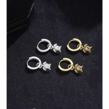 1 对银色或金色复古海龟环状耳环，海洋生物耳环，适合日常佩戴、节日、派对、沙滩耳环（无盒）