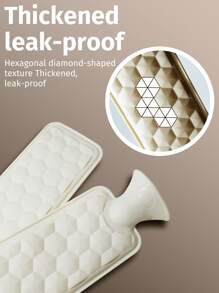 1 pièce Bouillotte d'eau chaude de forme allongée 2000 ml, réchauffe-mains à remplissage d'eau, durable, anti-explosion, fournitures d'hiver pour un réchauffement thérapeutique chaud pour les filles, réchauffe le ventre, les épaules et la taille (en raison de lots différents, les lignes et les couleurs du revêtement intérieur peuvent varier. Nous nous excusons pour tout inconvénient causé, le couvercle en tissu de ruban de soie, la couleur des côtes, le design est assortie au hasard)