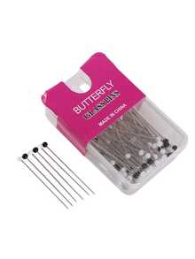 1pc Colorful Black & White Glass Head Pins, Clothing Positioning Pins, Scarf Fixing Pins, Boxed For Dress