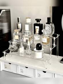 1pc Acrylic Riser Display Stand, Transparent Display Riser Stand Cologne Storage Rack Acrylic Shelf 3 Tiers 2 Tiers 1 Tier Shelf Suitable For Cupcake Food Dessert Stand Perfume Series Cosmetics