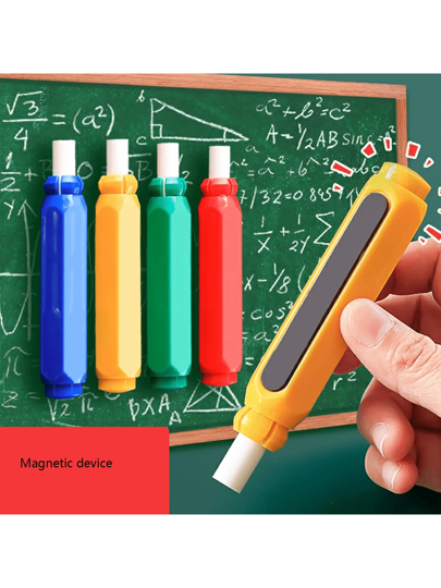 Push Type Chalk Clip. Plastic Material. Teacher's Chalk Clip. Blackboard Chalk Clip. Chalk Holder, Drawing Board, Chalk Holder, Blackboard Eraser, Pen Holder, Plastic Storage Box, Magnetic, Back To School Season Gift. Learning Stationery