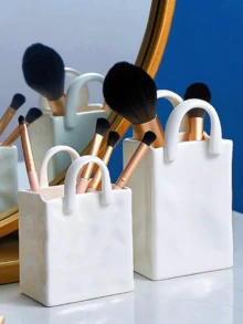 Vintage Handbag Flower Basket - Multifunctional Resin Desktop Storage Box For Makeup Brushes, Glasses And Pens, Polished Surface, Glasses Storage, Pen Storage, Bouquet Storage, Vintage Style - Multicolor - View 4