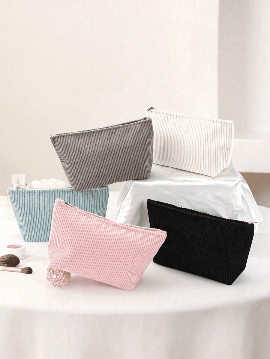 1pc Small Pouch Storage Bag Purse Organizer Small Makeup Bag New Simple, Fashionable And Fresh Corduroy Cosmetic Bag, Recommended Back-To-School Essentials Portable Makeup Bag, Multi-Functional Pencil Case, Cosmetic Brush Holder For Student Dormitory And Travel Home Use