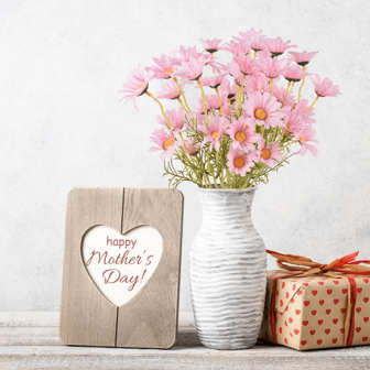 1PC/3PCS/5PCS Artificial Chamomile Flowers (PINK)- Realistic European Daisy Fake Flowers For Home Decor, Spring Summer Table Centerpiece, Wedding, Party, Office Desk Decorations