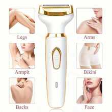 4-In-1 Women's Electric Hair Removal Kit - Includes Electric Hair Clipper, Bikini Trimmer, Eyebrow Trimmer, Nose Hair Trimmer - USB Rechargeable - Portable, Gentle Women's Face, Nose, Legs, And Underarm, Bikini Area Hair Removal - Perfect Women's Gift And Mother's Day Gift - Gold - View 14
