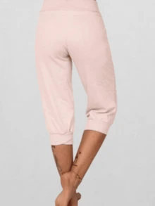 Womens Capri Yoga Pants Loose Drawstring Pajama Pants Lounge Joggers Pants With Pockets - Hồng - Xem 3
