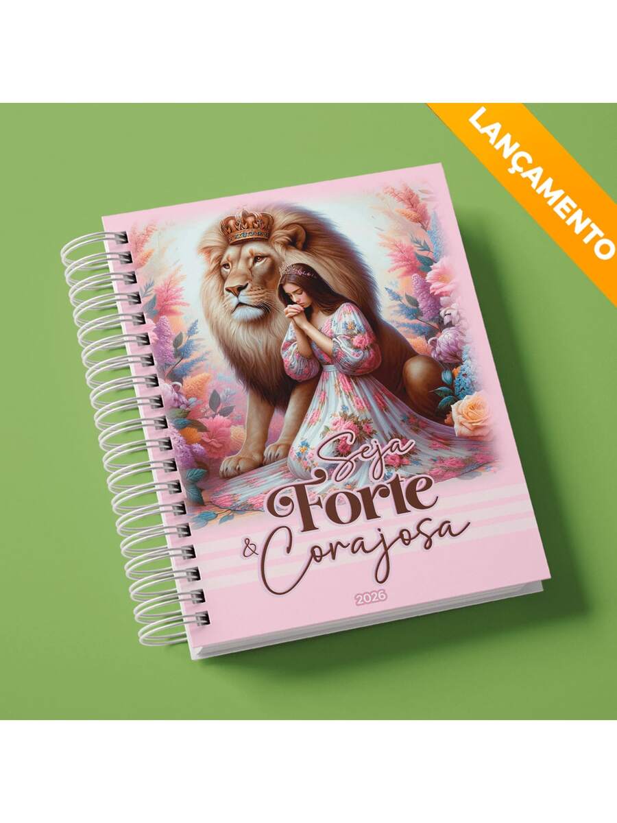 2026 Lion Christian Gospel Agenda Yeshua Colorful Black Flowers Pink Lion Of Judah God Faith Male Female Stylish 2 Days Per Page A5 216 Pages - 獅子座 11 議程 - 查看 1