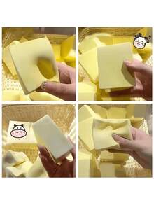 软牛奶砖慢回弹软粘手仿真玩具，逼真的黄色黄油蛋糕，带有高端糕点香气和柔软的质地，玩起来非常有趣