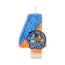 Bluey شمعة عيد ميلاد كرتونية كاواييي مناسبة لحفلات العطلات وديكورات كعكة عيد الميلاد بتصميم كرتوني ممتع