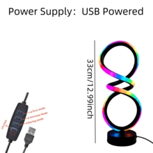 1 Stück nordische kreative Ring Schreibtischlampe, 36 Beleuchtungsmodi, farbige Lauflichter, Stimmungsbeleuchtung