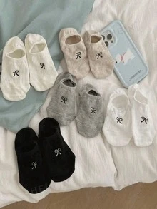 5双/套花卉蕾丝网眼袜，柔软透气低帮隐形袜，女士长袜和袜子 - 彩色 - 查看 11