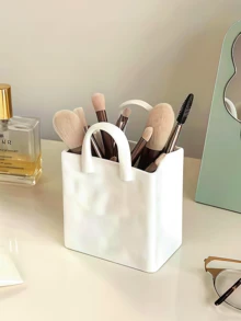 Vintage Handbag Flower Basket - Multifunctional Resin Desktop Storage Box For Makeup Brushes, Glasses And Pens, Polished Surface, Glasses Storage, Pen Storage, Bouquet Storage, Vintage Style - Multicolor - View 9