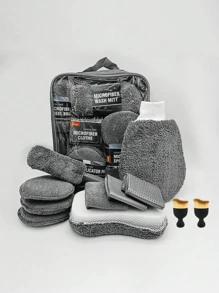 11件套优质超细纤维洗车及精细护理套装 - 包括轮胎刷、划痕修复垫、精细海绵、清洁手套、涂抹垫等。高品质内外饰汽车护理工具，温和不伤车漆，经久耐用，可重复使用，必备汽车清洁用品，柔软清洁手套，汽车清洁产品 - 彩色 - 查看 13