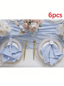 20 片粉色布餐巾，具有柔软的皱纹纹理，纯色方形布餐巾适合圣诞节、婚礼、感恩节、派对装饰，有多种颜色可供选择 - 彩色 - 查看 10