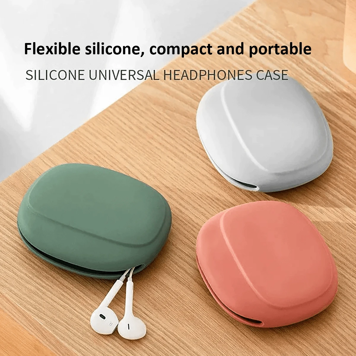 Custodia organizzatrice in silicone per AirPods Pro, cavi USB - Custodia da viaggio portatile e impermeabile (3 colori)