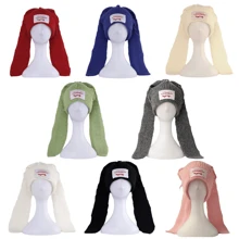 1PC Winter Knitted Hats For Women Cute Rabbit Ear Soft Warm Thick Acrylic Luxury Coupleboy Label Beanies Skullies Personalized Casual Party Couples Hats - Multicolor - View 12