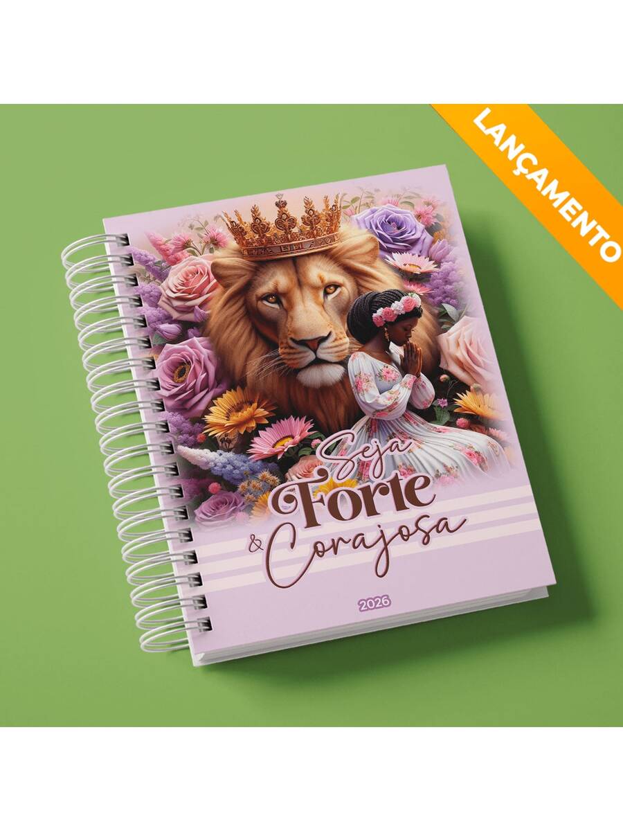 2026 Lion Christian Gospel Agenda Yeshua Colorful Black Flowers Pink Lion Of Judah God Faith Male Female Stylish 2 Days Per Page A5 216 Pages - 獅子座 10 議程 - 查看 1