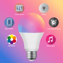 [4pcs Smart Light],Smeileas Smart LED Light Bulb A19, E26 RGBCW Bulb, 9W (60W Equivalent), With Adjustable Colors And Brightness, For All-Purpose Home Lighting, Mood Setting, And Parties