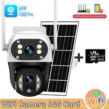 1 台太阳能供电 WIFI IP 摄像机 - 12MP 超高清双镜头三屏、350°PTZ 旋转、AI 跟踪、彩色夜视、10 倍变焦、双向音频、PIR 运动检测、智能警报提醒、IP66 防水、无线室外/室内安全摄像头，适用于家庭、办公室、庭院、农场、宠物监控，带移动应用程序，太阳能充电 - 白色 - 查看 15