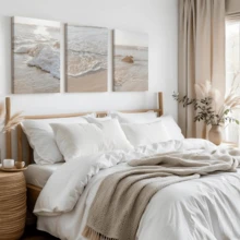 3 Stücke Boho-Stil neutrale Farbe Strand- und Küstenlandschaft Leinwanddrucke, Ozean Poster, moderne Kunst, Sonnenuntergang Strand Drucke, Natur Szenerie Wanddekoration, Heimdekoration, Schlafzimmer Wohnzimmer Flur, Wandkunst - Beige - Übersicht 13