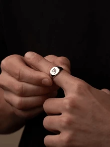 Custom Personalized Old English Initial Ring , Gothic Signet Ring , Custom Gothic Old English Ring , Silver Gothic Initial Ring, Christmas Gifts, Valentine's Day Gifts, Family Gifts,Gift For Women/Men