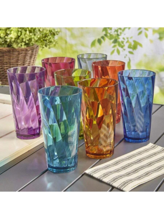 Reusable Plastic Drinking Cup, Rock And Coastal Color, Dishwasher Safe