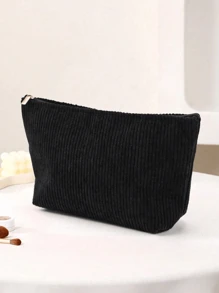1pc Small Pouch Storage Bag Purse Organizer Small Makeup Bag New Simple, Fashionable And Fresh Corduroy Cosmetic Bag, Recommended Back-To-School Essentials Portable Makeup Bag, Multi-Functional Pencil Case, Cosmetic Brush Holder For Student Dormitory And Travel Home Use