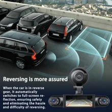 Car Dashboard Camera 4-Channel Black Box Driving Camera FHD 1080P Front View Mirror And 720P Left And Right Rear View Mirrors, Night Vision, Loop Recording 24-Hour Parking Monitoring, Essential Driving Supplies, Equipped With 64G Memory Card,