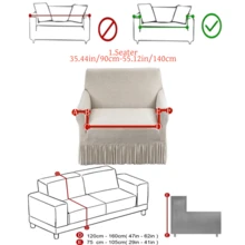 1pc Milk Silk Fabric Anti-Slip Elastic Sofa Cover, Decorative Stretch Sofa Slipcover, Printed Linen Gray Simple Polka Dot, Single/Double/Three/Four Seater Sofa Cover, Linen Gray Printed Multi-Color Simple Sofa Cover, New Style Ruffle Sofa Cover, Suitable For Spring, Summer, Autumn, Winter - Solid Color - View 16