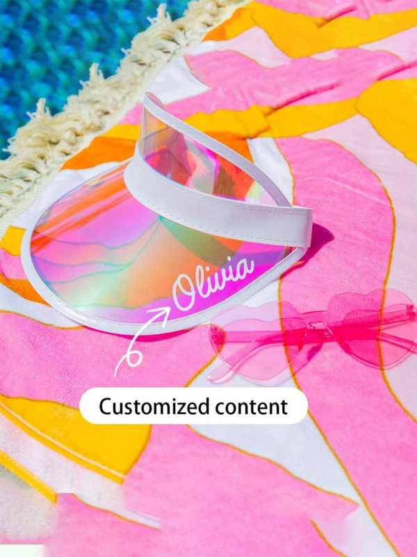 1PC Customized Holographic Visors Beach Personalized Bachelorette Party Gifts Pool Party Favors Malibu Beach Wedding Custom Bridesmaids Hat Pink Sun Visors,Christmas