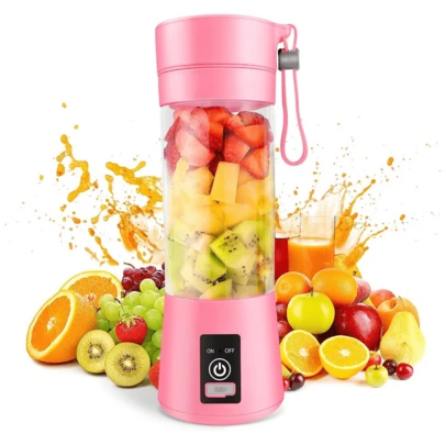Licuadora Portatil Para Batidos y Smoothies Mini vaso de Batidora Portátil Recargable USB Pequeña Batidora Batidos Viaje 380ml & Seis Cuchillas 3D Exprimidor de Frutas de Mano