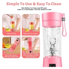 Licuadora portátil, licuadora personal recargable por USB, mini licuadora de batidos - Multicolor - Ver 4