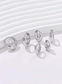 3pairs 925 Sterling Silver Minimalist Shiny Earrings For Women Fit Earrings Fine Engagement Anniversary Wedding Jewelry Fashionable And Exquisite Shiny Crystal Earrings For Gift