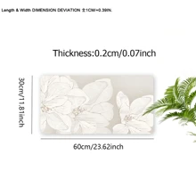 Mouse pad floral, arte estética, tapete de mesa 35,4 x 15,7 polegadas, acessórios de mesa de escritório, base de borracha, decoração de escritório com borda costurada, mousepad antiderrapante para escritório, casa, sala de informática, decoração como presentes para homens, mulheres, amigos, aniversários, materiais escolares, volta às aulas