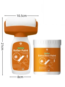 500g Orange Wall Roller Brush Water-Based Latex Paint, White Color, Suitable For Home Wall Repair, Cracking, Dirt Cleaning, Interior Wall Coating - Multicolor - View 3