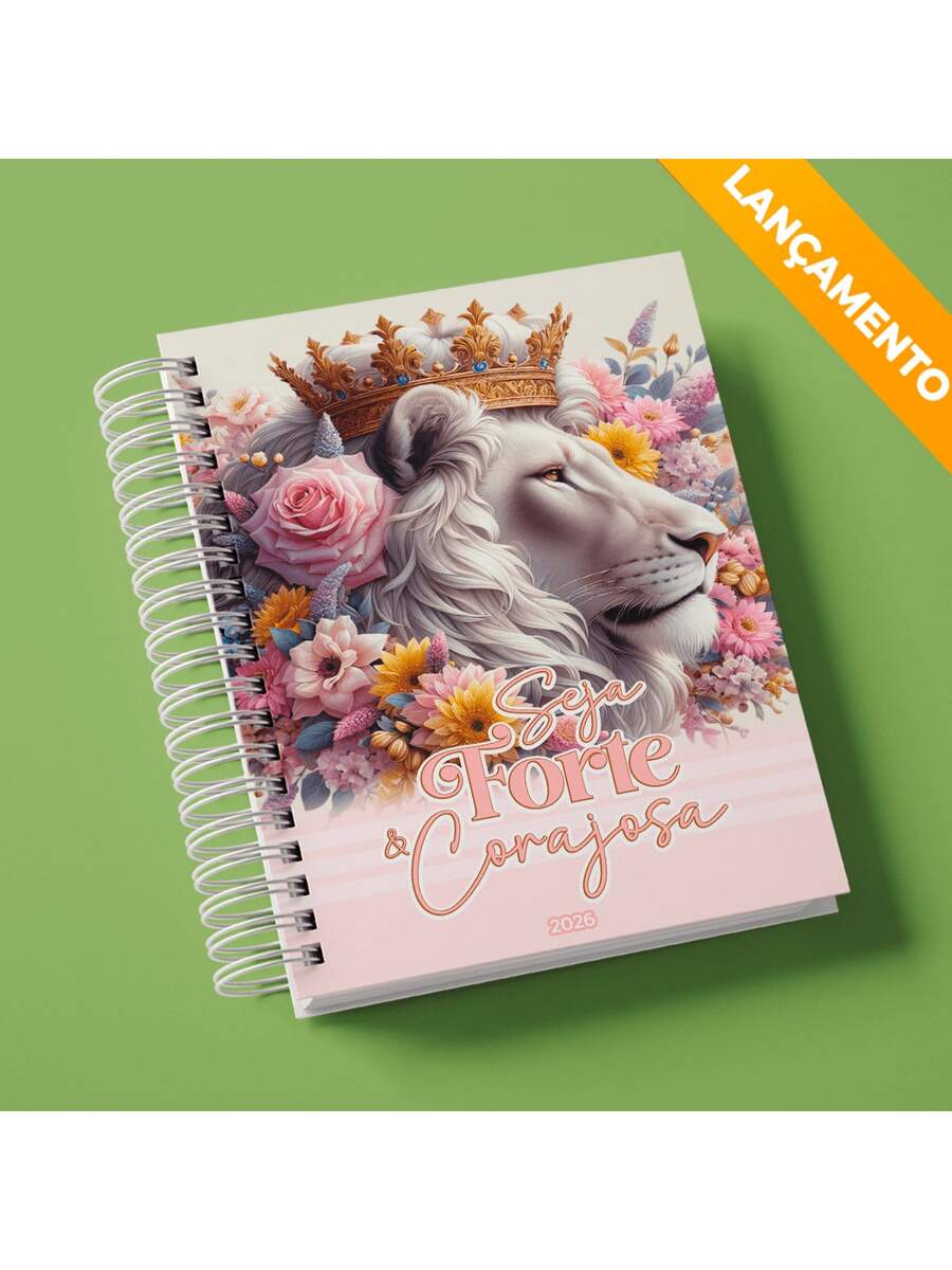2026 Lion Christian Gospel Agenda Yeshua Colorful Black Flowers Pink Lion Of Judah God Faith Male Female Stylish 2 Days Per Page A5 216 Pages - 獅子座 9 時間表 - 查看 1