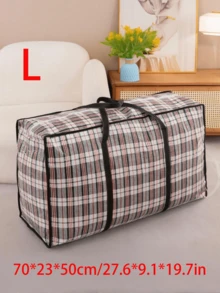 Extra Large Storage Bags, Tote Moving Luggage Bag, Large Capacity Waterproof Clothing Storage Bags For Travelling College Carrying, Dorm Room Essentials Moving Supplies, Grid Pattern Waterproof Handheld Ultra-Large Capacity Storage Bag For Bedding, Moving Box Thickened Waterproof Luggage Bag, Waterproof Grid Printed Storage Bag, Clothes, Moving And Packing, Back-To-School Essentials, Back To School Luggage Organizer For Students - Multicolor - View 17