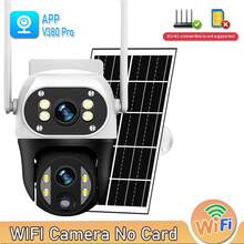 1 台太阳能供电 WIFI IP 摄像机 - 12MP 超高清双镜头三屏、350°PTZ 旋转、AI 跟踪、彩色夜视、10 倍变焦、双向音频、PIR 运动检测、智能警报提醒、IP66 防水、无线室外/室内安全摄像头，适用于家庭、办公室、庭院、农场、宠物监控，带移动应用程序，太阳能充电 - 白色 - 查看 16