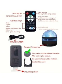 Arctic Light/Water Ripple LED Night Light, RGB Projector Lamp, Room Decorative LED Atmosphere Lamp, With Multi-Color Remote Control, Suitable For Room Decoration, Christmas, Valentine's Day, Camping Weddings, Lighting Up The Unique Atmosphere Of Each Day And Night, Portable And Easy To Use, Injecting Dynamic Brilliance Into Your Home!