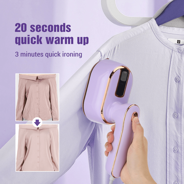 Plancha de vapor portátil para ropa, plancha plegable pequeña, plancha de vapor portátil plegable con rotación de 180°, vaporizador de prendas compacto con calentamiento rápido y vapor penetrante potente para un almacenamiento conveniente, para uso familiar, viajes y universidad