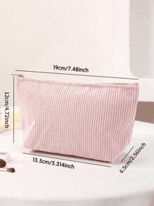 1pc Small Pouch Storage Bag Purse Organizer Small Makeup Bag New Simple, Fashionable And Fresh Corduroy Cosmetic Bag, Recommended Back-To-School Essentials Portable Makeup Bag, Multi-Functional Pencil Case, Cosmetic Brush Holder For Student Dormitory And Travel Home Use