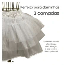 FRAME PETTICOAT FOR GIRL'S DRESS 1 TO 5 YEARS OLD - trắng - Xem 2
