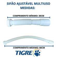 Válvula Gourmet 3.1/2'' de Aço Inox Válvula de Cozinha Luxo + Sifão Universal Flexível Tigre Branco - Branco - Visão 7