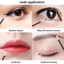 200 brochas antialérgicas para labios | Cerdas de nailon de doble cara para un maquillaje perfecto de lápiz labial y brillo de labios | Incluye herramientas de limpieza de pestañas | Adecuado para todo tipo de pieles